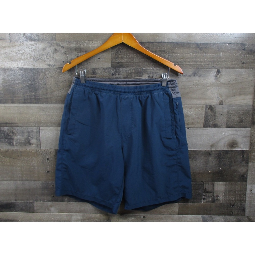 Birddogs Athletic Shorts Mens Large Blue Gray Lined Pockets Elastic Drawstring